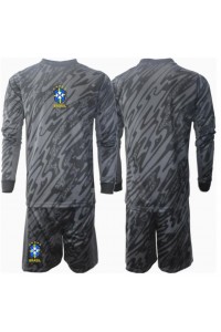 Fotbalové Dres Brazílie Brankářské Dětské Venkovní Oblečení Copa America 2024 Dlouhý Rukáv (+ trenýrky)